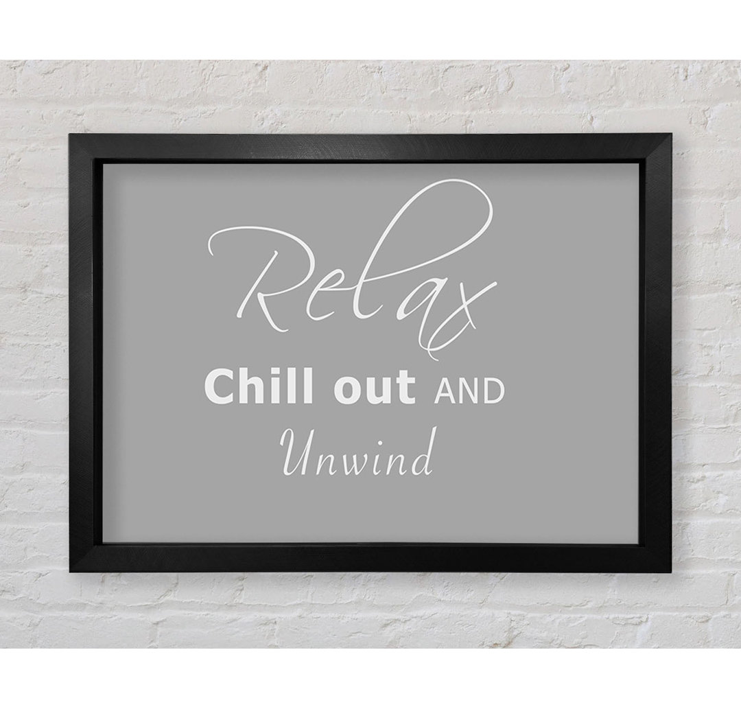 Chill Out Grau Weiß - Einzelne Bilderrahmen Kunstdrucke