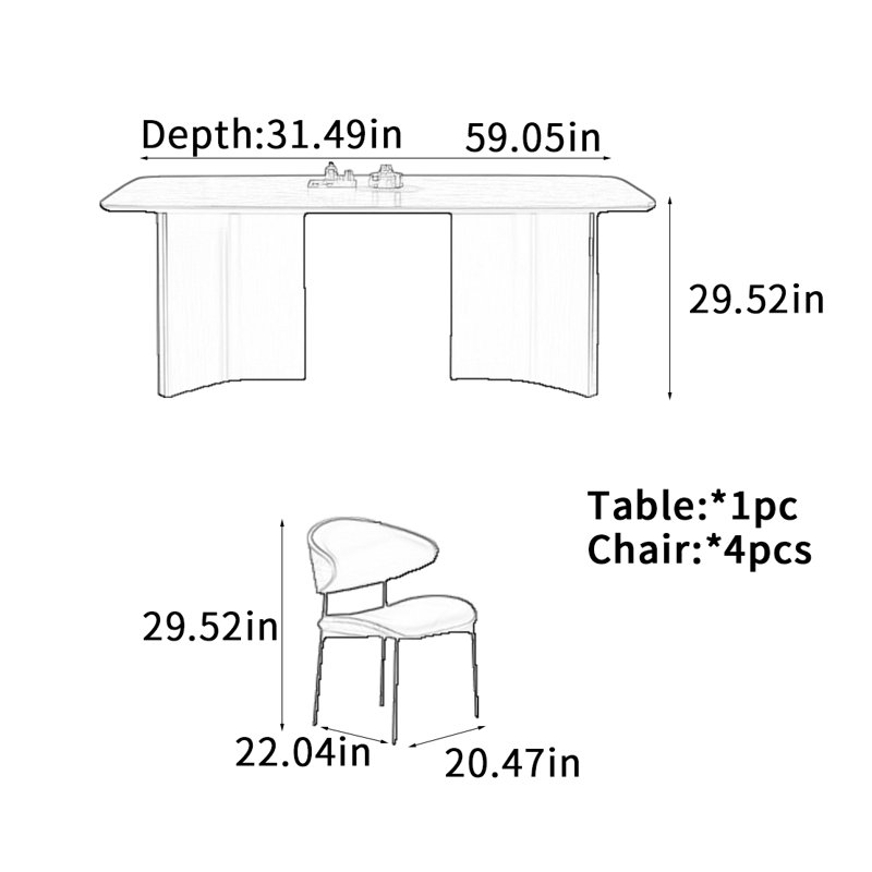 Kaajal, 29.52"H x 59.05"L x 31.49"W