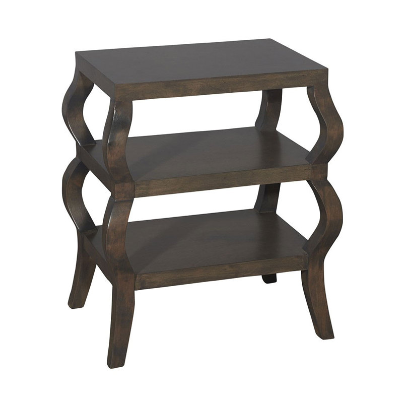 Table d'appoint moderne à 3 niveaux foncé, Blanc