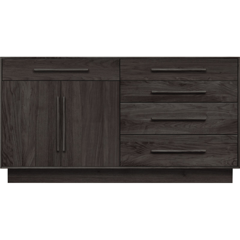 Moduluxe 5 - Drawer Solid Wood Dresser, Autumn Cherry, Right
