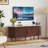 55" Fluted TV Stand With Power Outlet and Adjustable Shelves, Mid Century Modern TV Console, Sliding Doors Entertainment Center and Media Console for TVs 40" - 65"-346232004-347482083