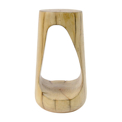 Outdoor Side Table,Hollow Design End Table,Patio Garden Stool Table,Decorative Accent Table For Patio Balcony Beach Pool Side,Lightweight Concrete,Wood Like Texture,Natural Color