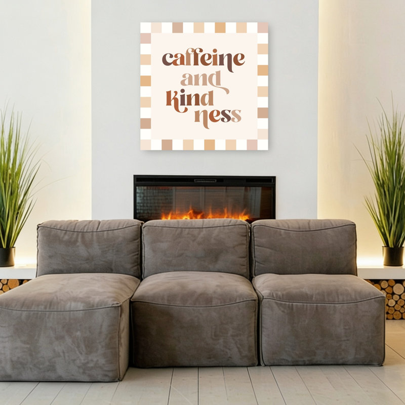 Dv 24 24 Coffee 4 Caffeine A Kindness Checks Hr Juniqe, reproduction d'art abstrait contemporain, H 36 po x l 36 po