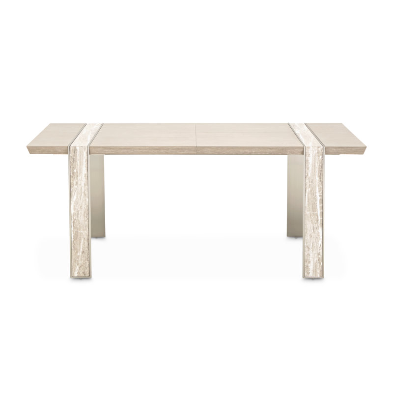 Lotus Bay Narrow Rectangular Dining Table - Sand, 30"H x 76"L x 36"W