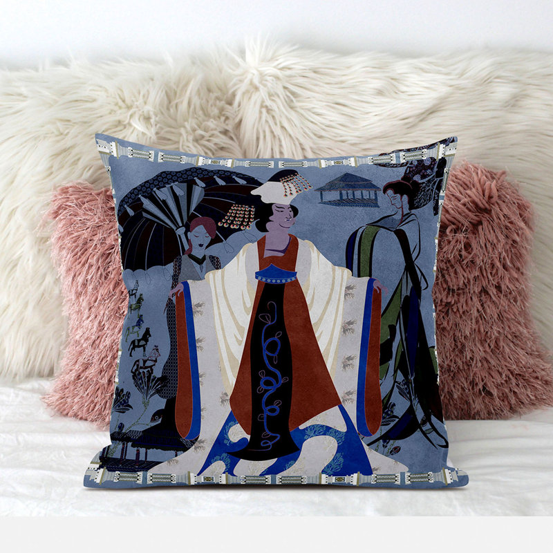 Three Woman Outdoor Pillow Outdoor Reversible Throw Pillow, 18" x 18"
