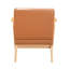 Chaise d'appoint avec fabrication en bois d'hévéa massif naturel et chaise de salon en similicuir brun: cuir, structure-821346361-821346343