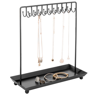 20-Hooks Jewelry Organizer With Tray