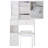 29.2" Small Space Left Drawer Desktop Vanity Table   Cushioned Stool, Extra Large Right Sliding Mirror, Multi Layer High Capacity Storage, Practical Fashionable Dresser, Suitable For Small Space-2102110062
