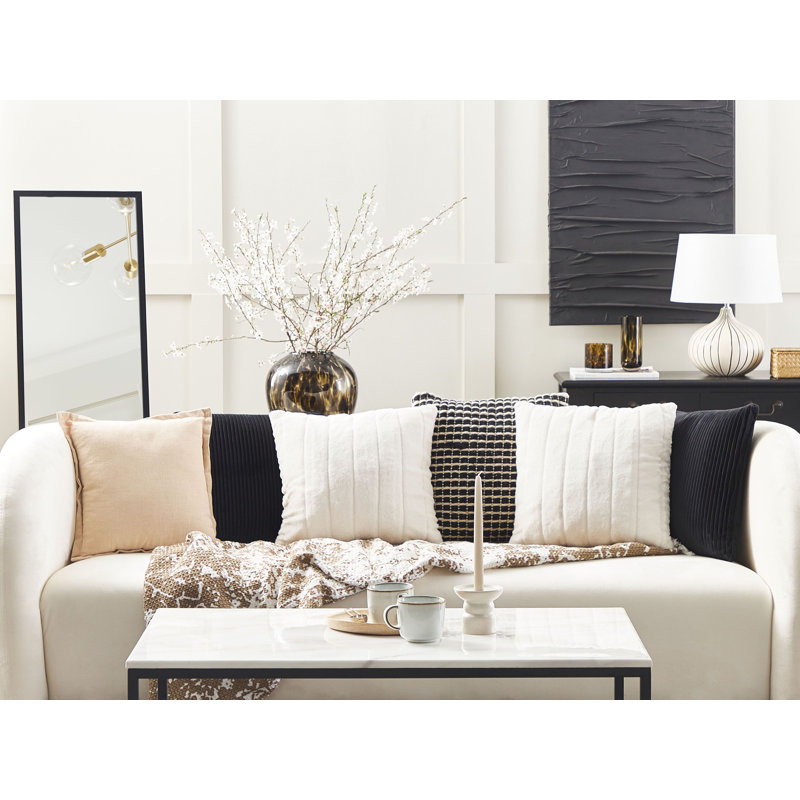Miltiades Square Cushion, White