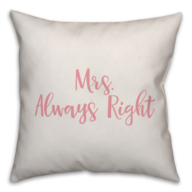  Coussin Mme. Always Right, Blanc / rose, Coussin décoratif