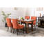 Lot de 2 chaises de salle à manger latérales Ultra, revêtement en tissu épais orange, pieds en bois massif, clous décoratifs bronze, largeur 51,4 cm, profondeur 56,3 cm, hauteur 91 cm