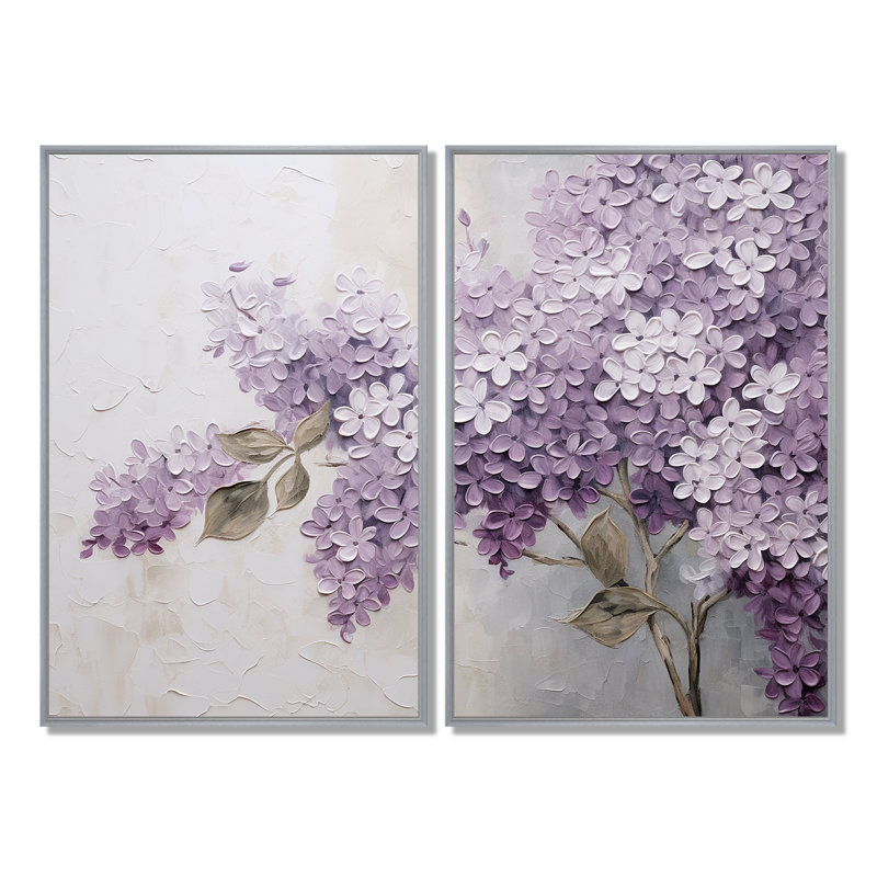 Magnifique paysage de rêve lilas - décoration murale traditionnelle, Impression encadrée flottante sans passe-partout, Silver