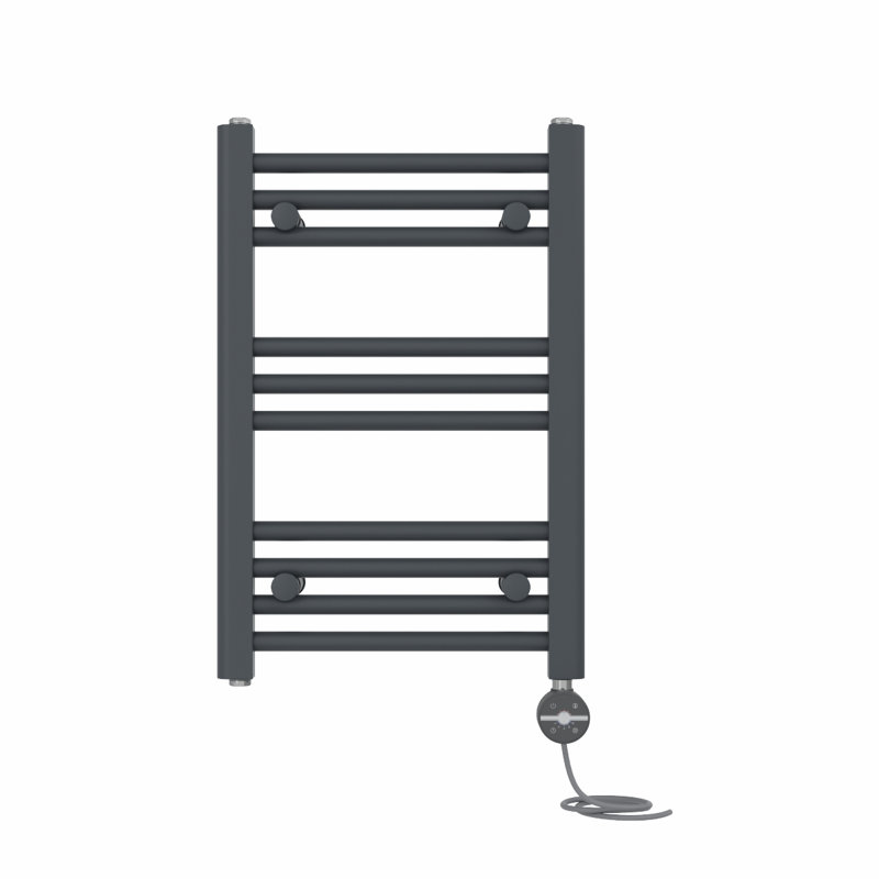 Didama Straight Towel Rail Heated Towel Rails, 60cm H x 40cm W x 3cm D, Anthracite