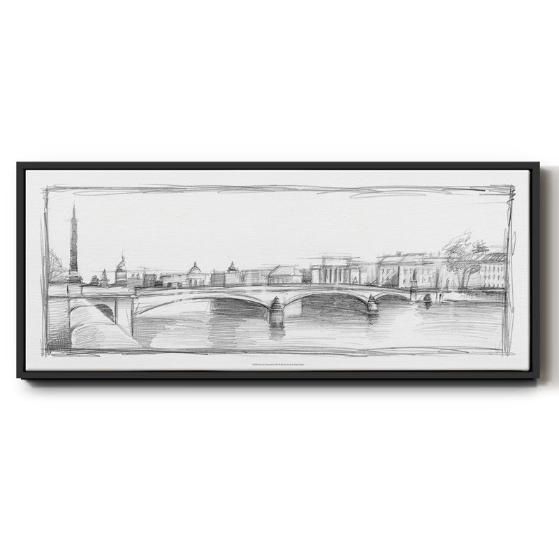 Pont du Carroussel- Framed Canvas, 8" H x 20" W