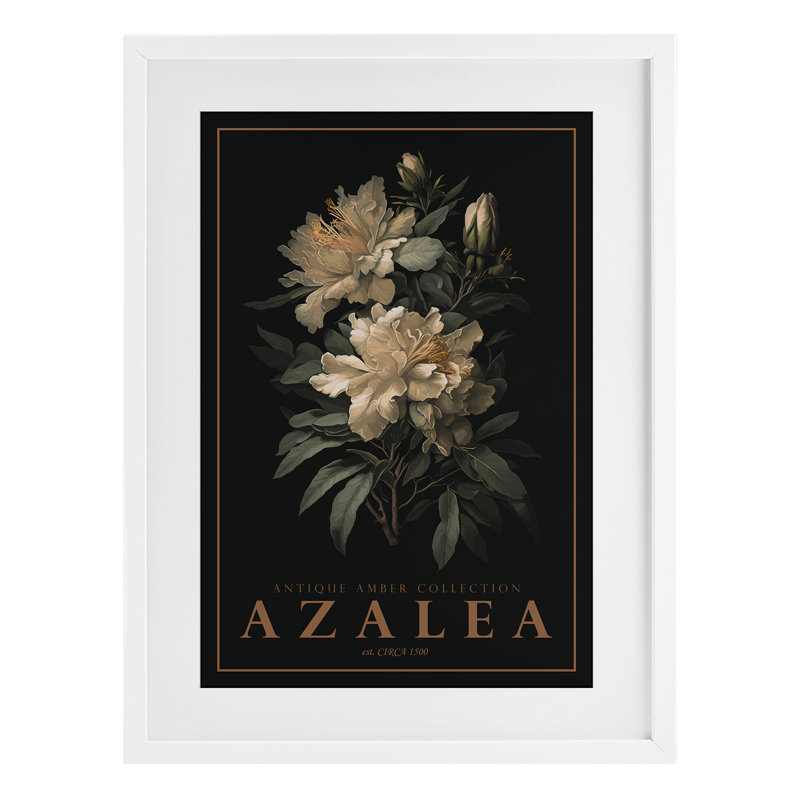 Antique Azalea Light, reproduction encadrée sous verre, design par Chris Giampietro, H 23 po x l 17 po, Cadre blanc côtier