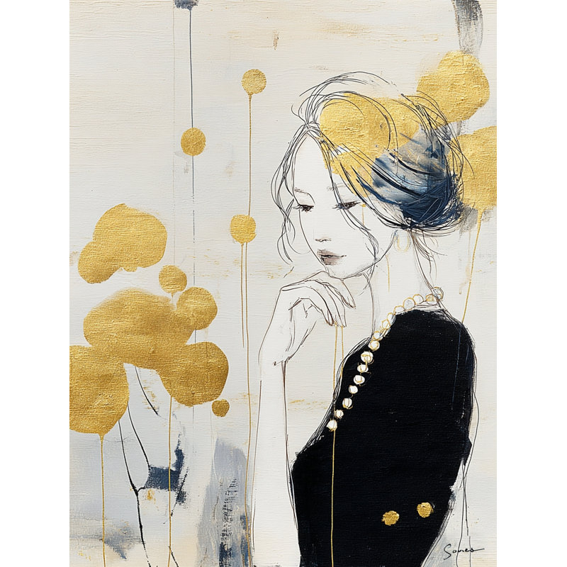 «Golden Reverie», art mural sur toile tendue, L 12 po x H 16 po x P 1 po