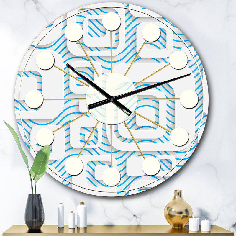 Oversized 3D I Mid-Century Wall Clock, Oversized