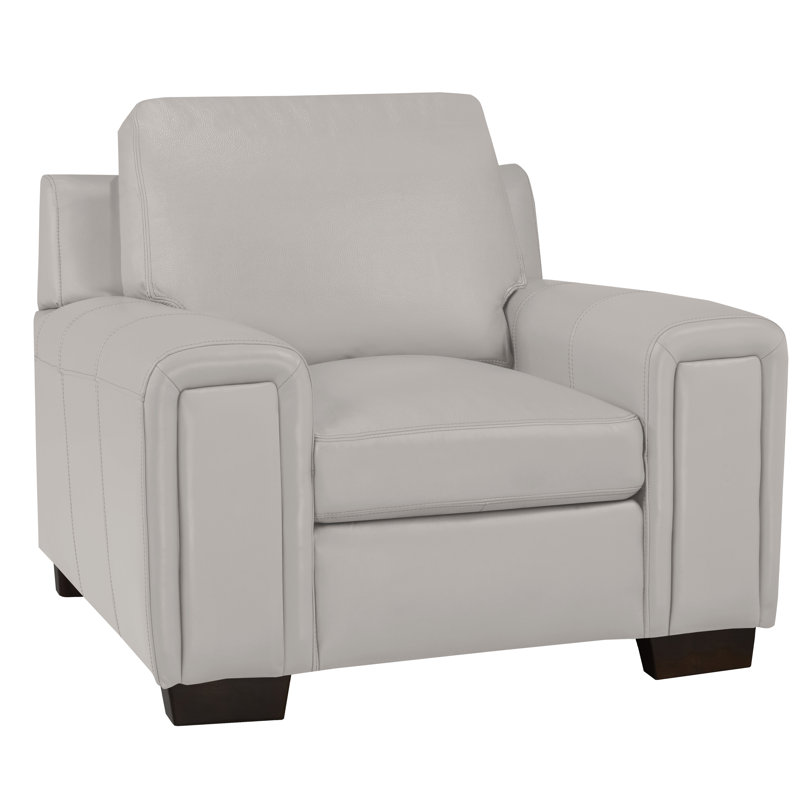 Fauteuil Edgmon, Cuir gris nuage