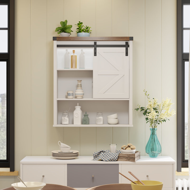 Nikema Bathroom Cabinet, Brown/Antique White