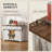 Farmhouse Kitchen Island with Power Outlet, Drop Leaf, Sliding Barn Doors & Wheels - White-2122682051