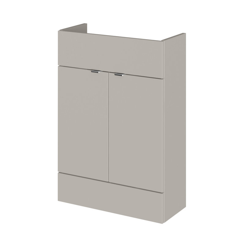 Hudson Reed Fusion 500mm Pebble Grey Floor Standing Compact Vanity Unit, 60cm W