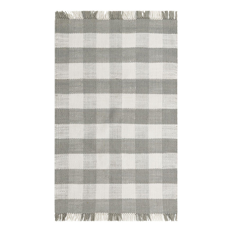 Mary-Jean Plaid Indoor / Outdoor Rug, Rectangle 5'3" x 8'
