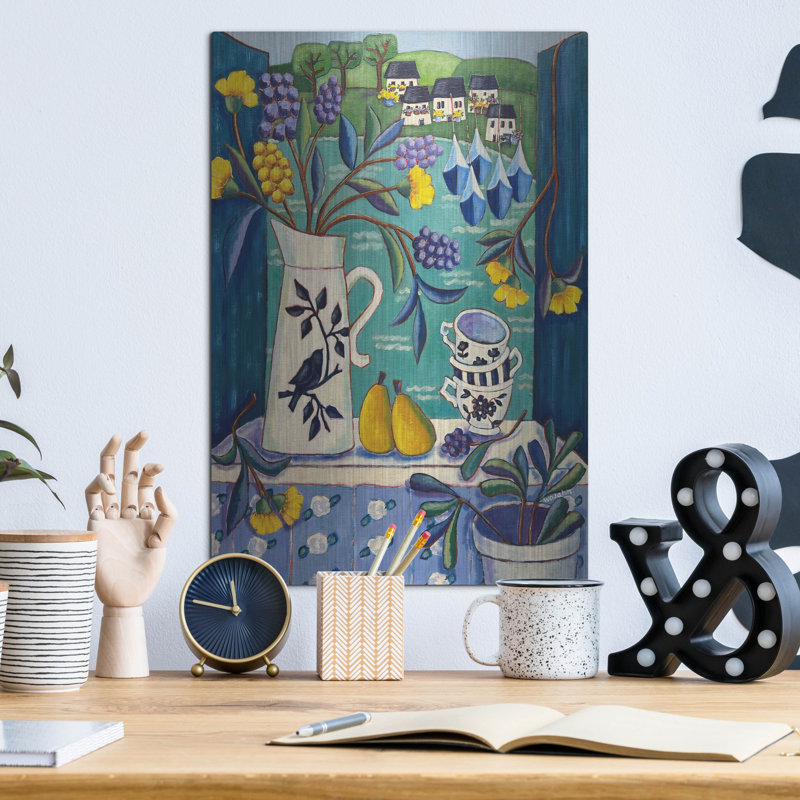 «Cottage by the Sea» par Holly Wojhan, art mural en métal, H 16 po x l 12 po