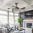Kaelig 42" Crystal  Invisible Ceiling Fan Light with Remote Control, Retractable Fan Blades