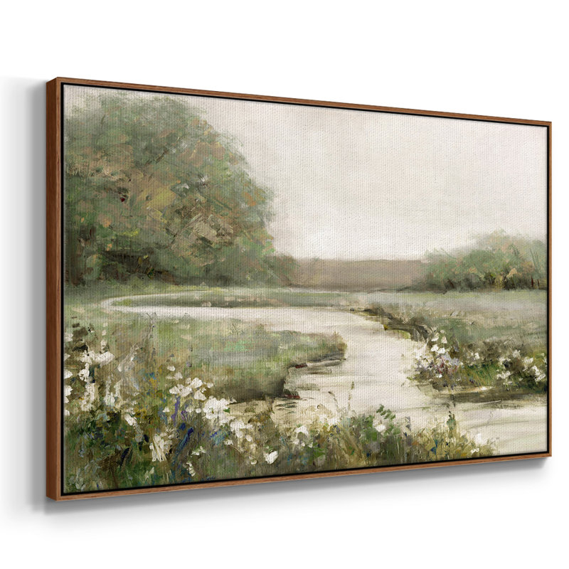 " Quiet Path " Painting Print, 27" H x 41" W x 2" D, Walnut Framed