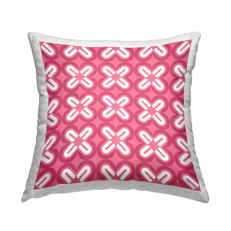 Coussin extérieur rose à motif de formes modernes par Geoff Tygert