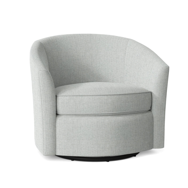 Aventura Swivel Patio Chair with Cushions, Light Grey Linen 6032-010