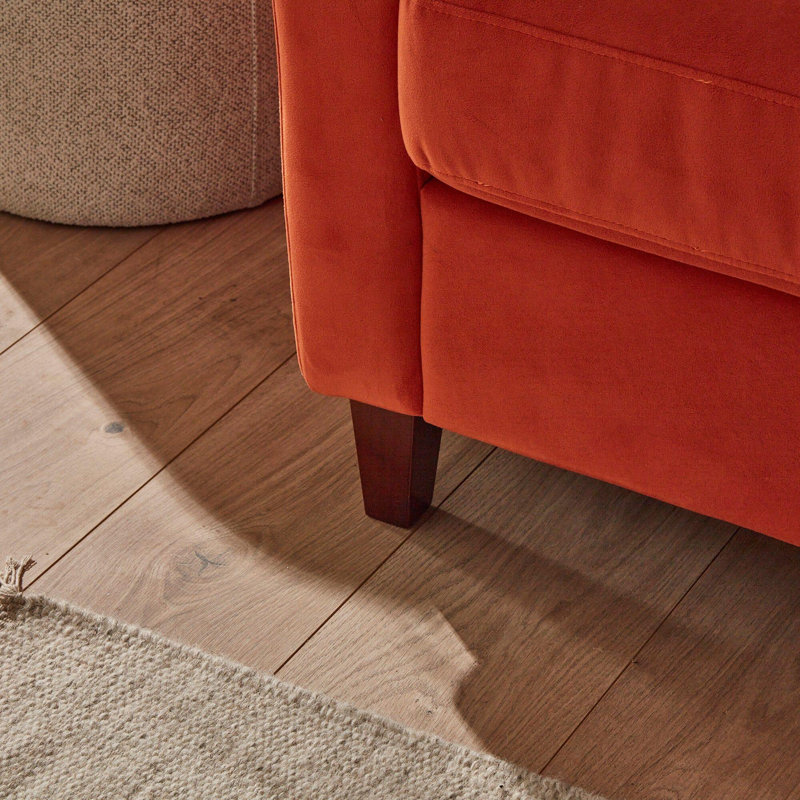 Sligo Channel-tufted couch, Burnt Orange Velvet