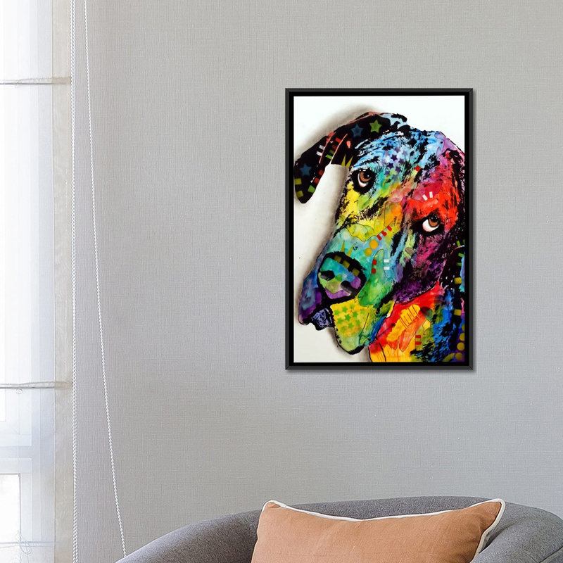 «Tilted Dane» par Dean Russo - reproduction d'art sur toile tendue, H 40 po x l 26 po x P 0,75 po, Toile tendue