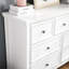 Commode blanche avec 7 tiroirs pour le rangement - Commode moderne avec composants de tiroir de chambre à coucher à usure facile à assembler et poignées classiques-1219915748-1219915751