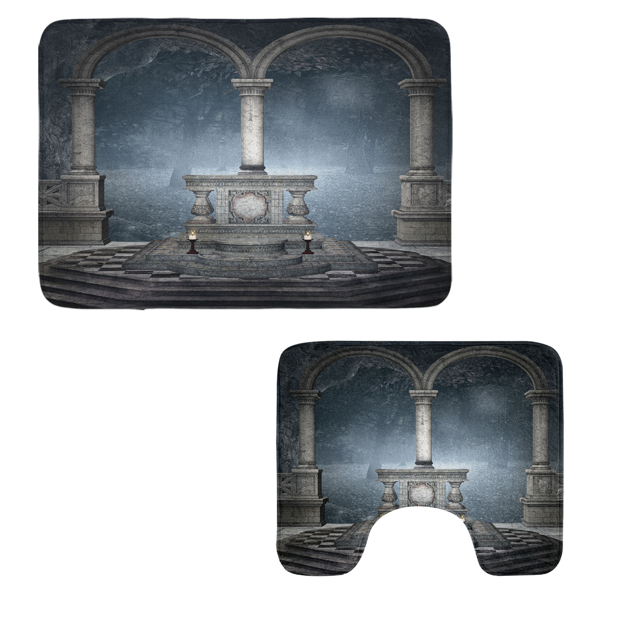 East Urban Home Gothic Bathroom Rug Set 2 Pieces Rectangle & Contour ...