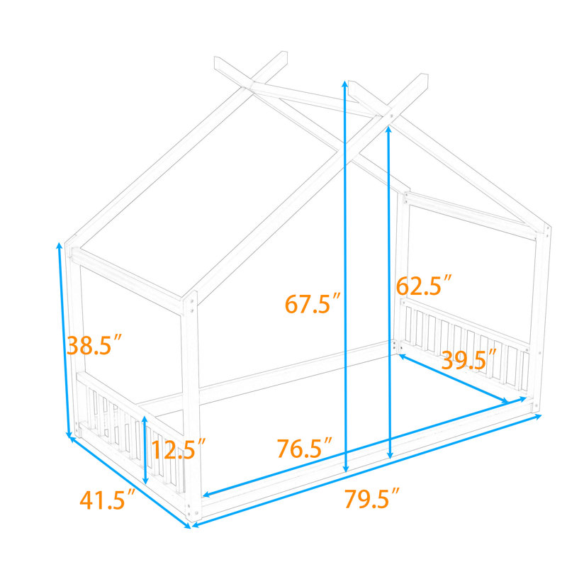 Lit House au design charmant, Simple, Blanc