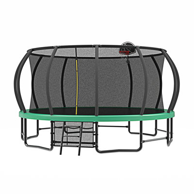 15Ft Trampoline With Basketball Hoop - Recreational Trampolines With Ladder