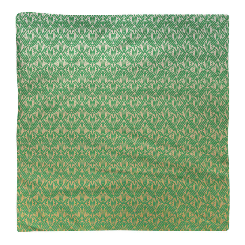 Serviette de coton art déco classic, Vert / Jaune, H 0,1 po x l 22 po x P 22 po, Sergé de polyester
