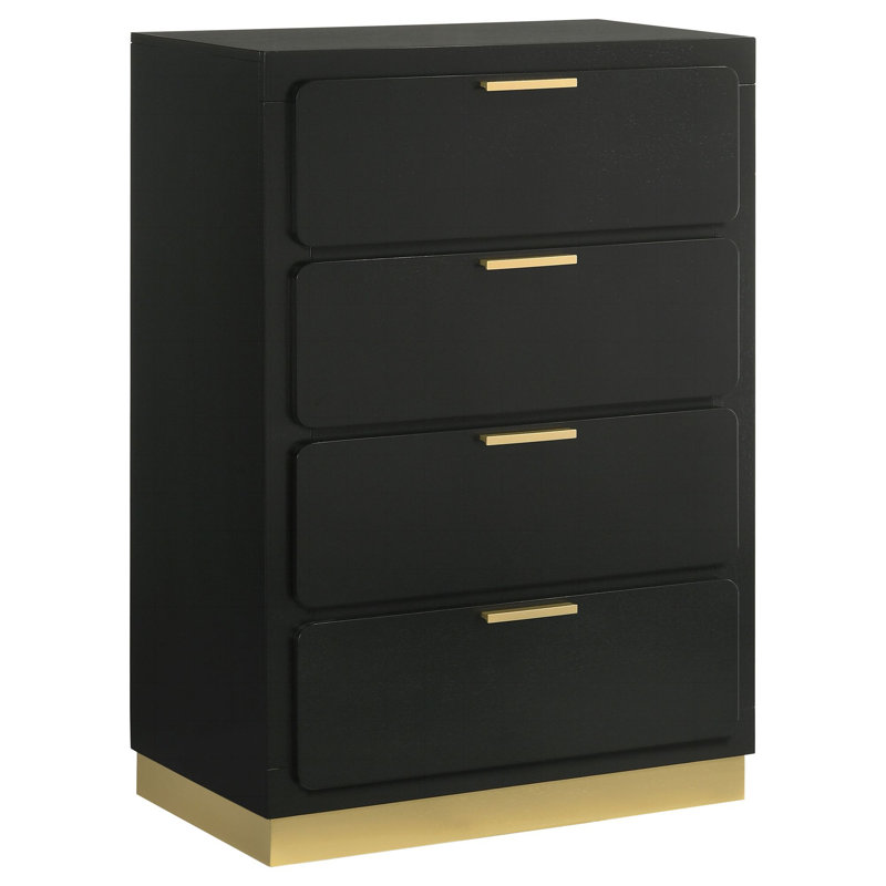 Commode 4 tiroirs Sophia, Noir