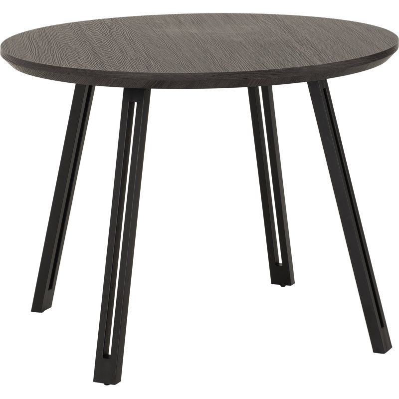 Dining Table with Steel Base, Black Wood Grain