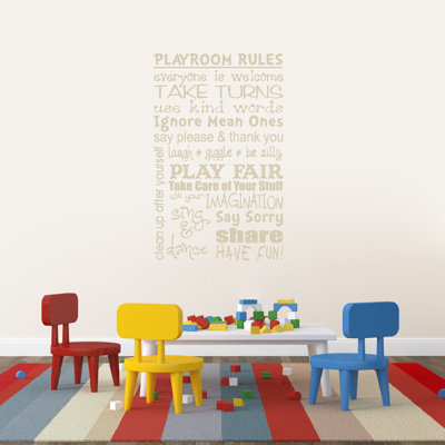 Adhésif décoratif « Playroom rules »
