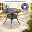 Table de salle à manger ronde de patio de 90 cm (35,43 po) avec trou pour parasol de 4,8 cm (1,88 po), cadre en aluminium moulé
