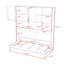Lit simple escamotable avec armoire, tablettes lumineuses et port USB-813731926