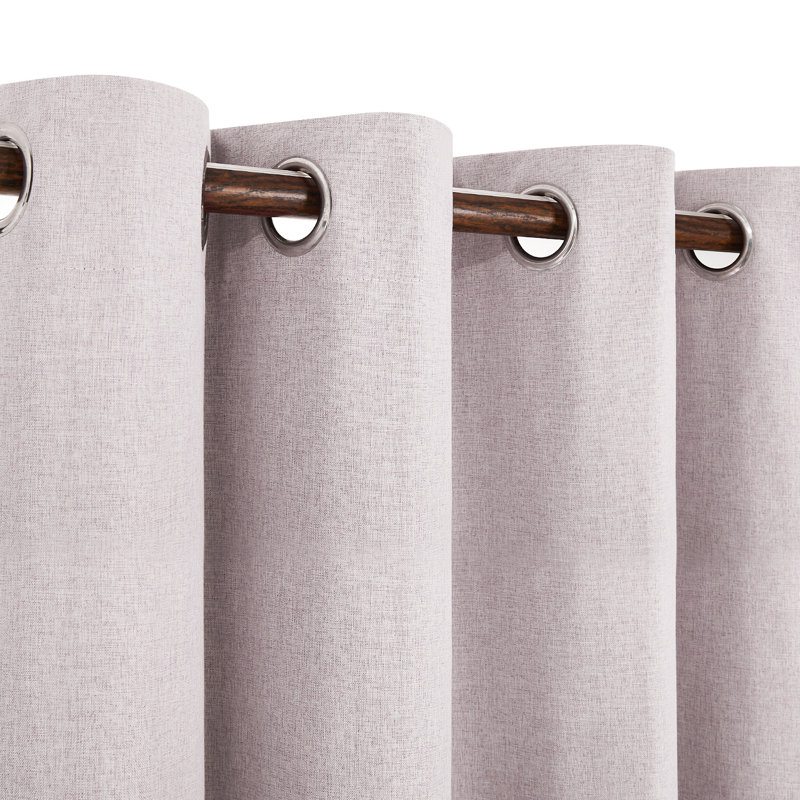 Ipswich Blackout Thermal Grommet Curtain Panels, 52" W x 95" L, Pink