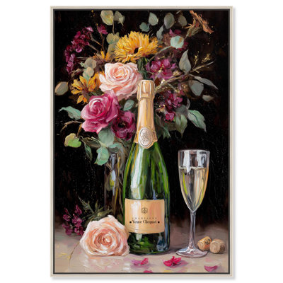«Champagne Blossom Kitchen Decor», reproduction d'art sur toile par Art Remedy