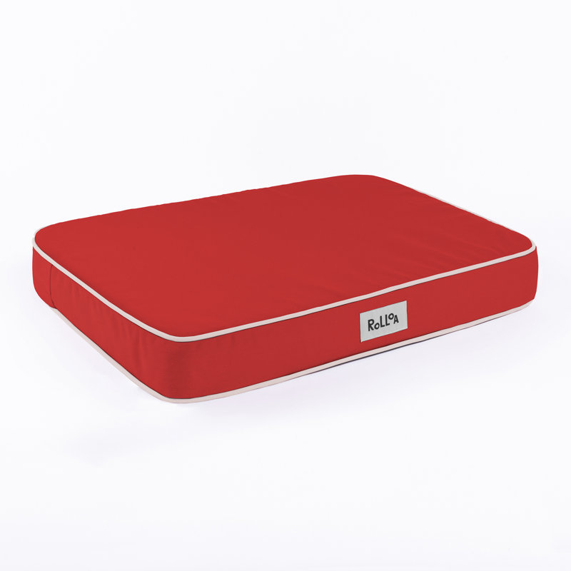 Lit orthopédique en mousse viscoélastique avec housse lavable Cooling Gel, L 24 po x P 18 po x H 3 po, Rouge