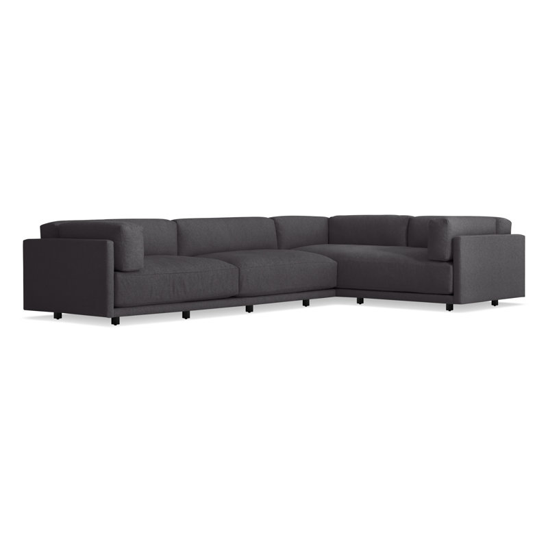Sunday Sectional, Right Hand Facing, Sanford Black Crossweave