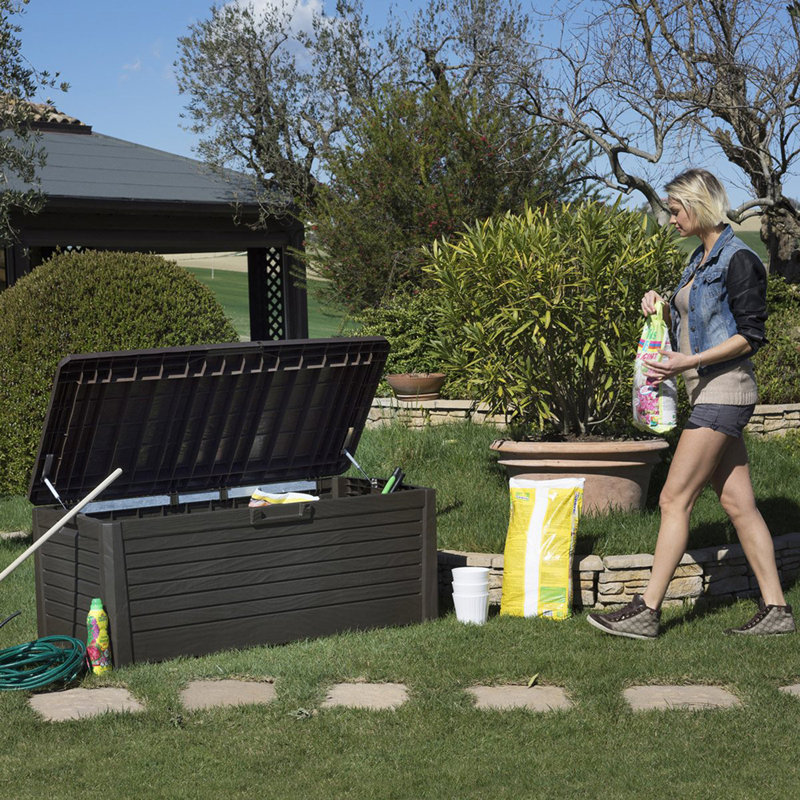 Banc de rangement en plastique Florida, Brun