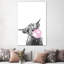 Highland Cow Blowing Bubble Gum In Black And White by Big Nose Work - Wrapped Canvas Print-465180551