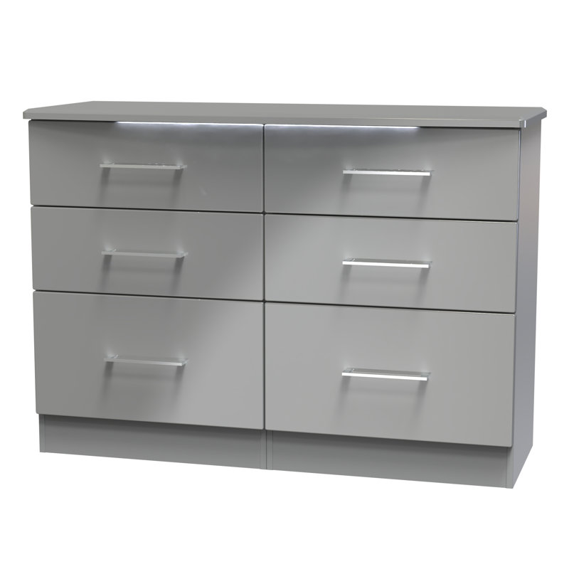 112cm W 6 - Drawer Chest of Drawers, Grey